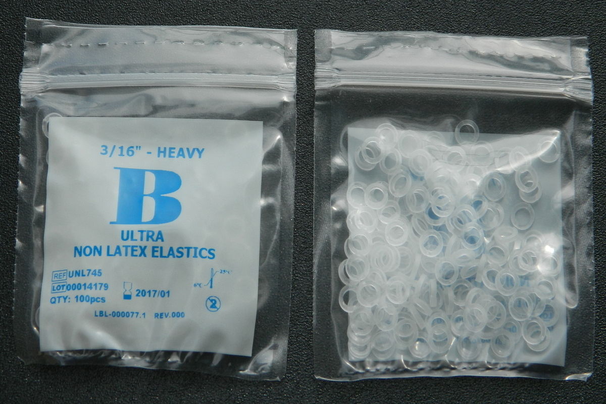 Clear - 3/16' Heavy 4.5 oz Orthodontic Elastic Braces, Dental