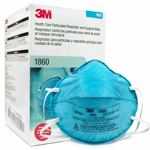 3M 1860 N95 Health Care Particulate Respirator Surgical Face Mask, 20 Pack