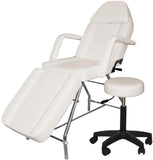 Adjustable Portable Medical/Spa Chair with Stool Combination, White
