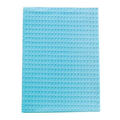 Dental/Medical Patient Bibs BLUE 13" x 18" 2-Ply Paper/1-Ply Poly, Plain Rectangle
