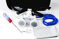 Dental Medical Binocular Loupes 3.5 x 420mm Optical Dental Glass Loupe with LED Head Light