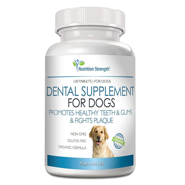 Nutrition Strength Dental Care for Dogs, Daily Supplement for Healthy Dog Gums and Teeth, 120 Chewable Tablets