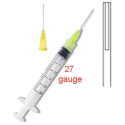 House Brand Dental Irrigation Syringes and Tips, 3 cc 27 Gauge Tips