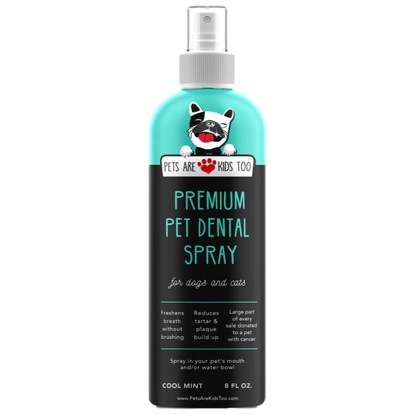 Premium Pet Dental Spray, Large 8oz: Best Way To Eliminate Bad Dog Breath & Cat Breath, 1 Bottle