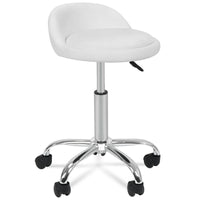Adjustable Hydraulic Rolling Swivel Stool Spa Salon Chair with Backrest, White