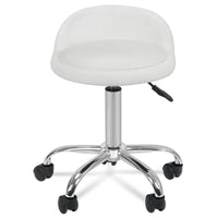 Adjustable Hydraulic Rolling Swivel Stool Spa Salon Chair with Backrest, White