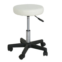 Hydraulic Dental Office Adjustable Rolling Stool, White