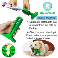 Dog Toothbrush Stick Dog Chew Tooth Cleaner Puppy Dental Care Brushing Stick, Natural Rubber, Bite Resistant Chew Toy