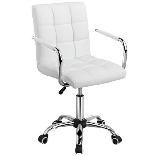 White Executive PU Style Swivel Chair with Wheels for Dental Office or SPA Clinic
